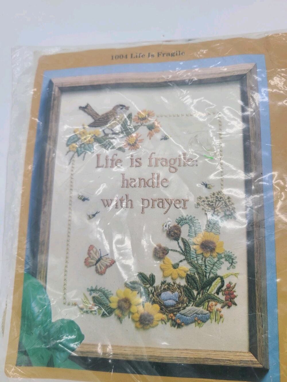 Vintage Creative Circle 1004 Life Is Fragile Crewel Embroidery Kit Sealed 1981